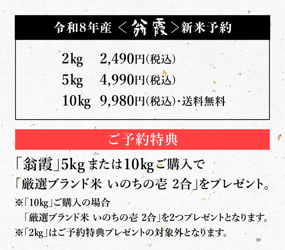 翁霞 新米 早期予約